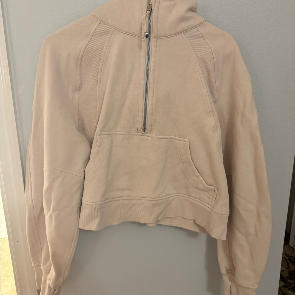Lululemon half zip. Bone. M/L